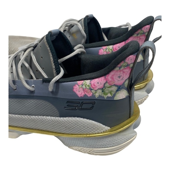 Under Armour Curry 7 Chinese New Year 2020 Men's 13 Gray Pink Floral - Picture 6 of 16
